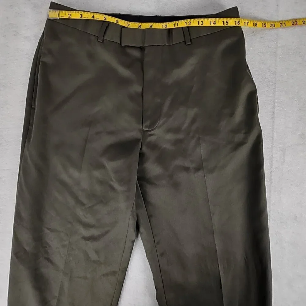 Perry Ellis Portfolio Men's, Olive Green Dress Slacks, Pants, Size 33X32